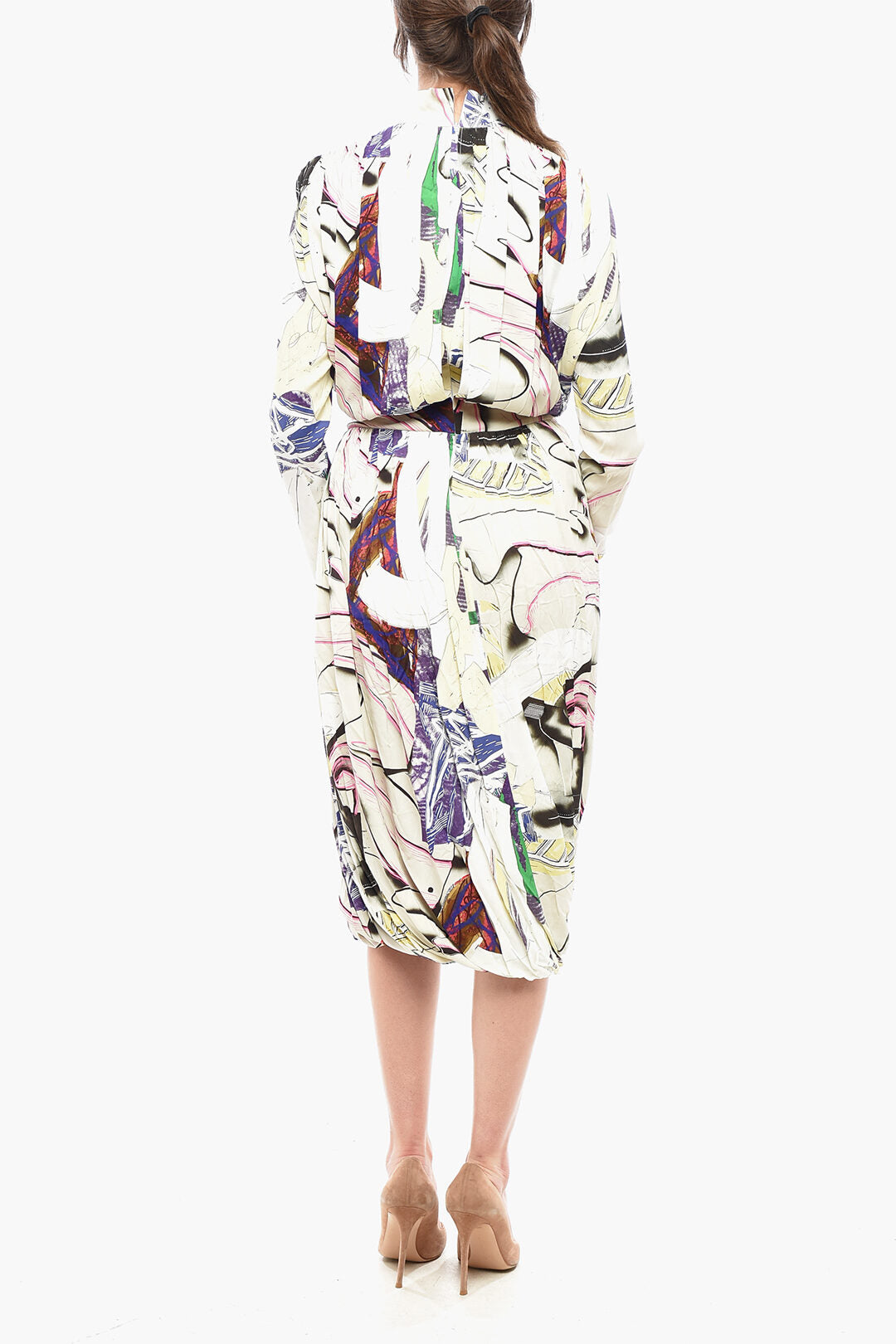 Stella McCartney 3250~Patterned Flared Dress with Pleats
