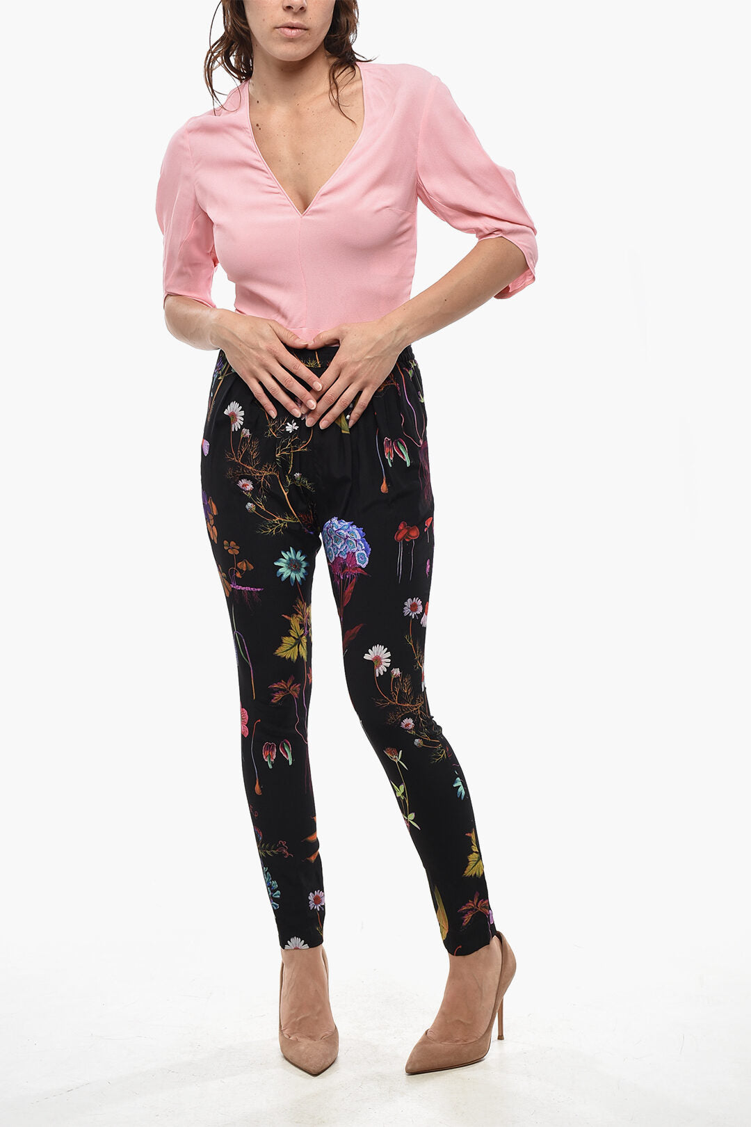 Stella McCartney 3500~Silk Floral-Pattern Trousers CHRISTINA, view 2