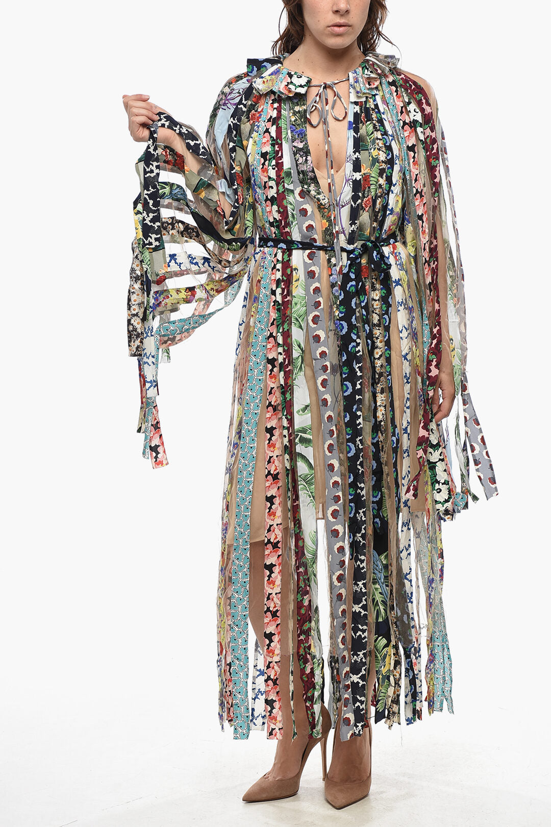 Stella McCartney 0401~Printed Dress GABRIELA with Sheer Inserts