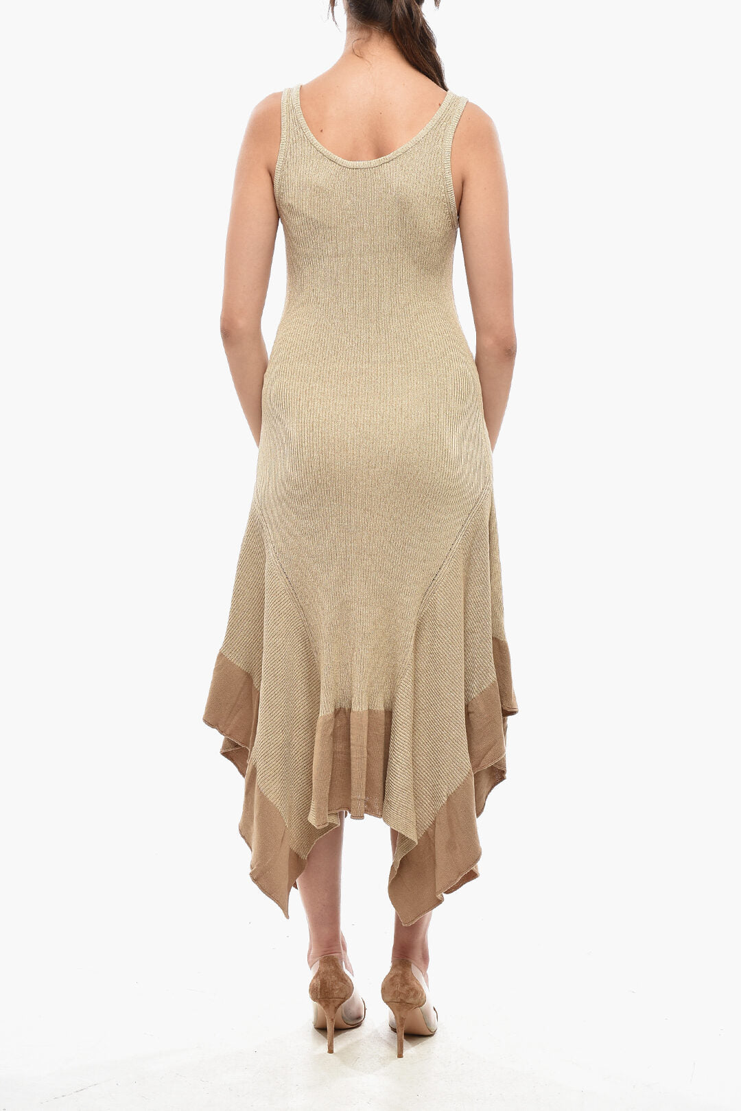 Stella McCartney 2500~Fitted Sleeveless Dress COLLAPSING with Asymmetric Flared Hem