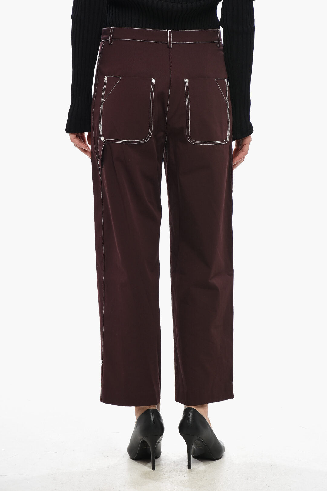 Stella McCartney 2405~Cropped Trousers WORKWEAR with Belt, view 2