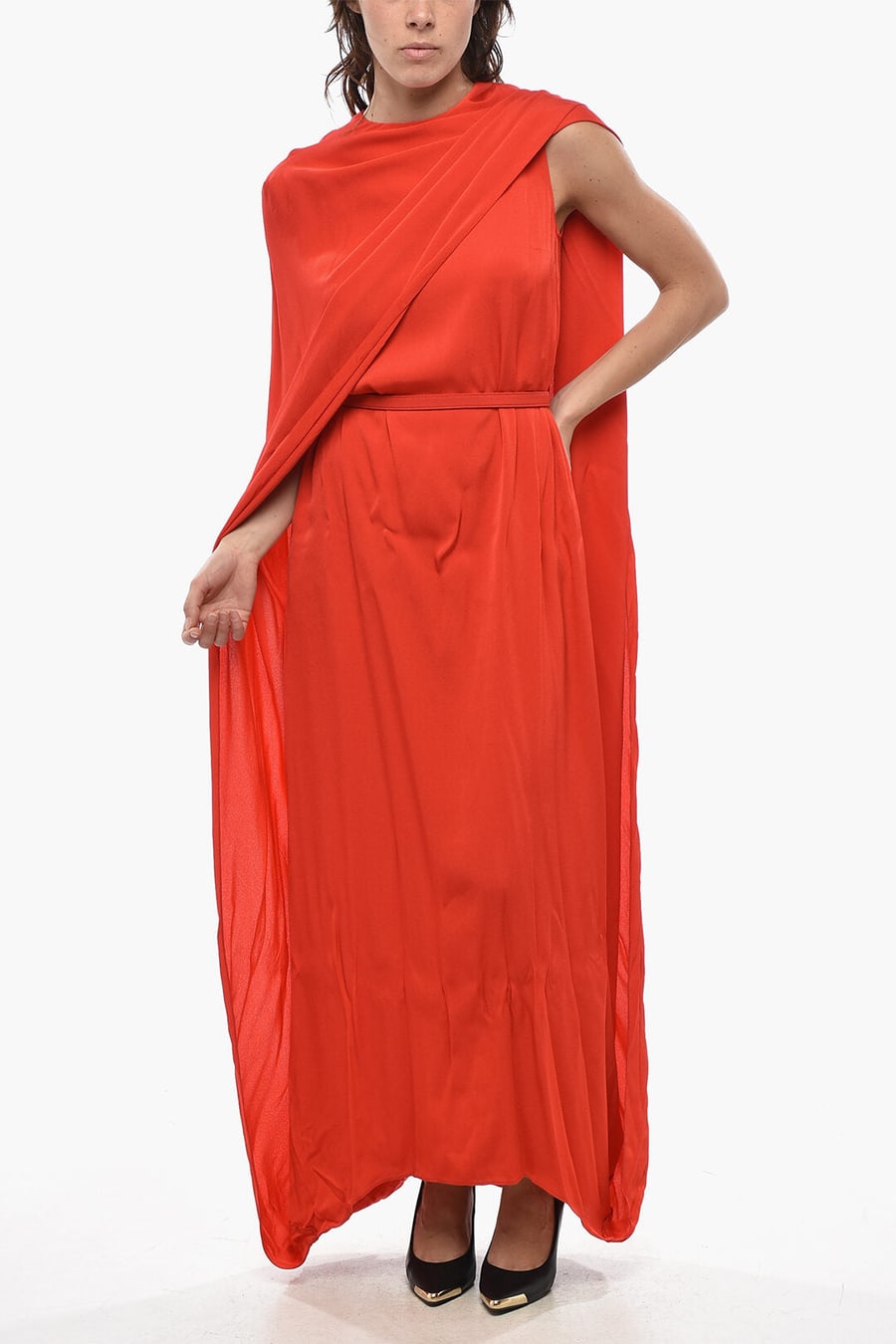 Stella McCartney 2950~Flared Tunic EILISEa Solid Color With Belt