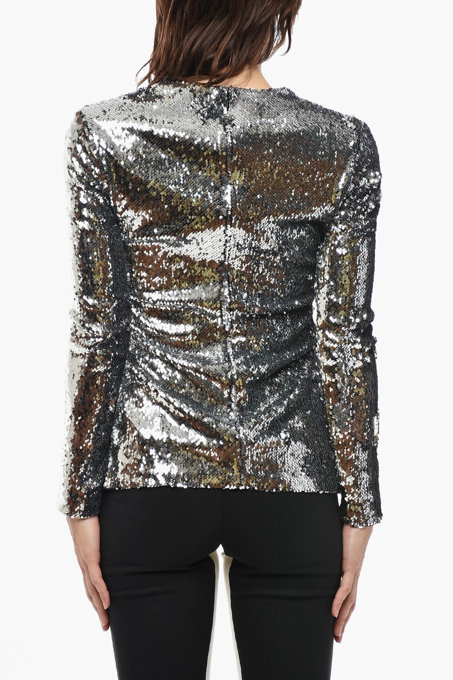 Stella McCartney 3050~Long-Sleeve Top NORAH with All-Over Sequins, view 2