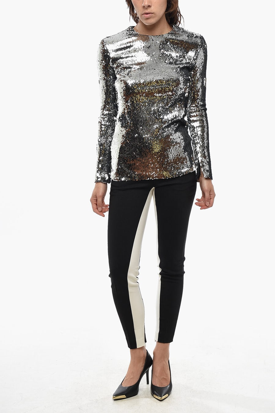Stella McCartney 3050~Long-Sleeve Top NORAH with All-Over Sequins, view 5