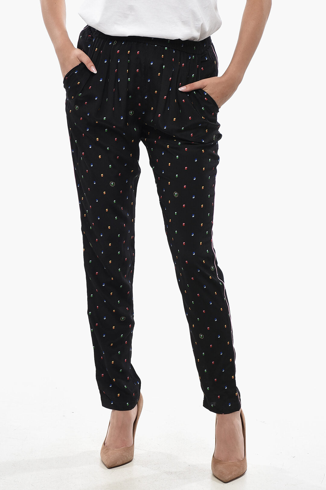 Stella McCartney 3500~Silk Trousers CHRISTINE with Polka Dot Pattern