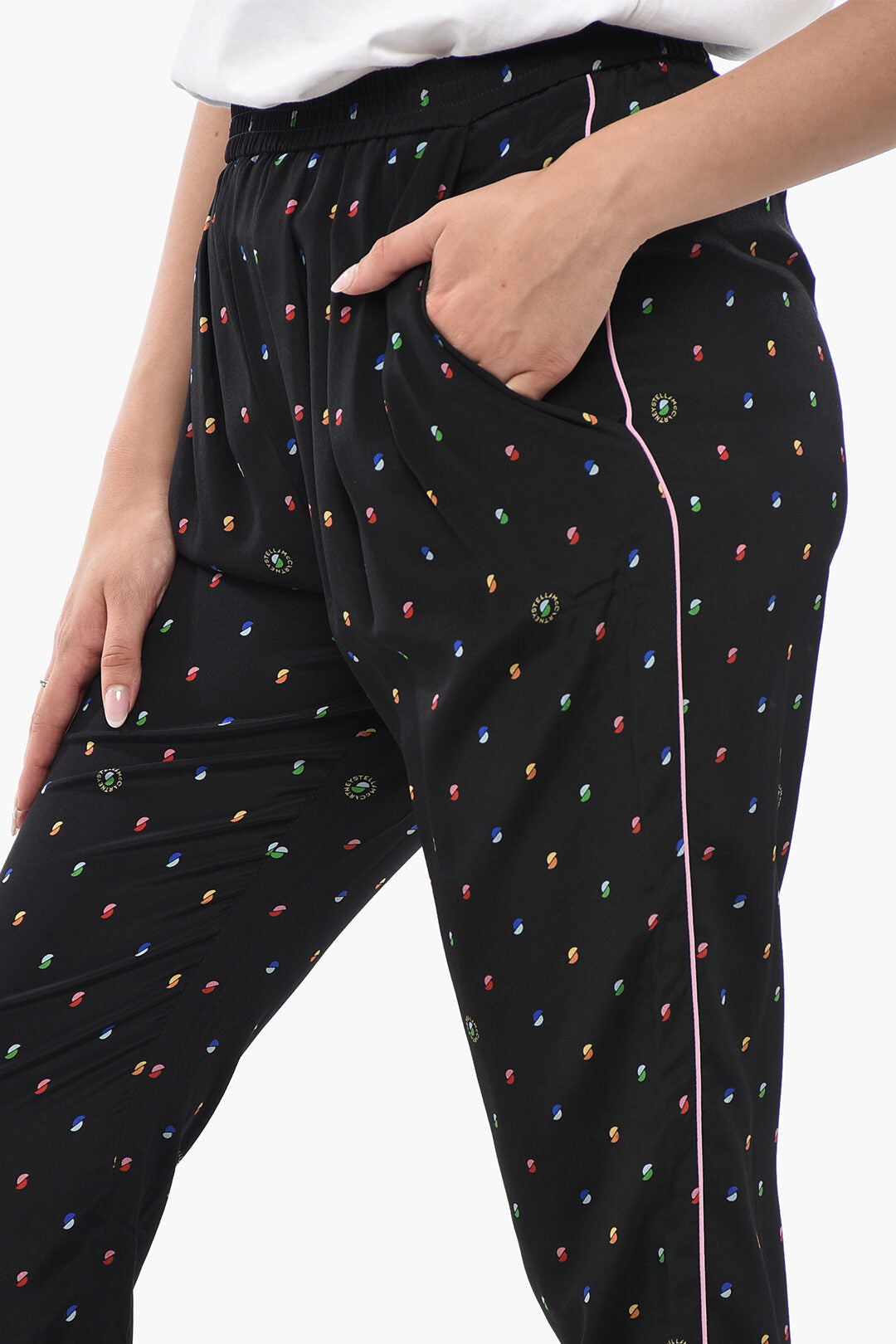 Stella McCartney 3500~Silk Trousers CHRISTINE with Polka Dot Pattern, view 2
