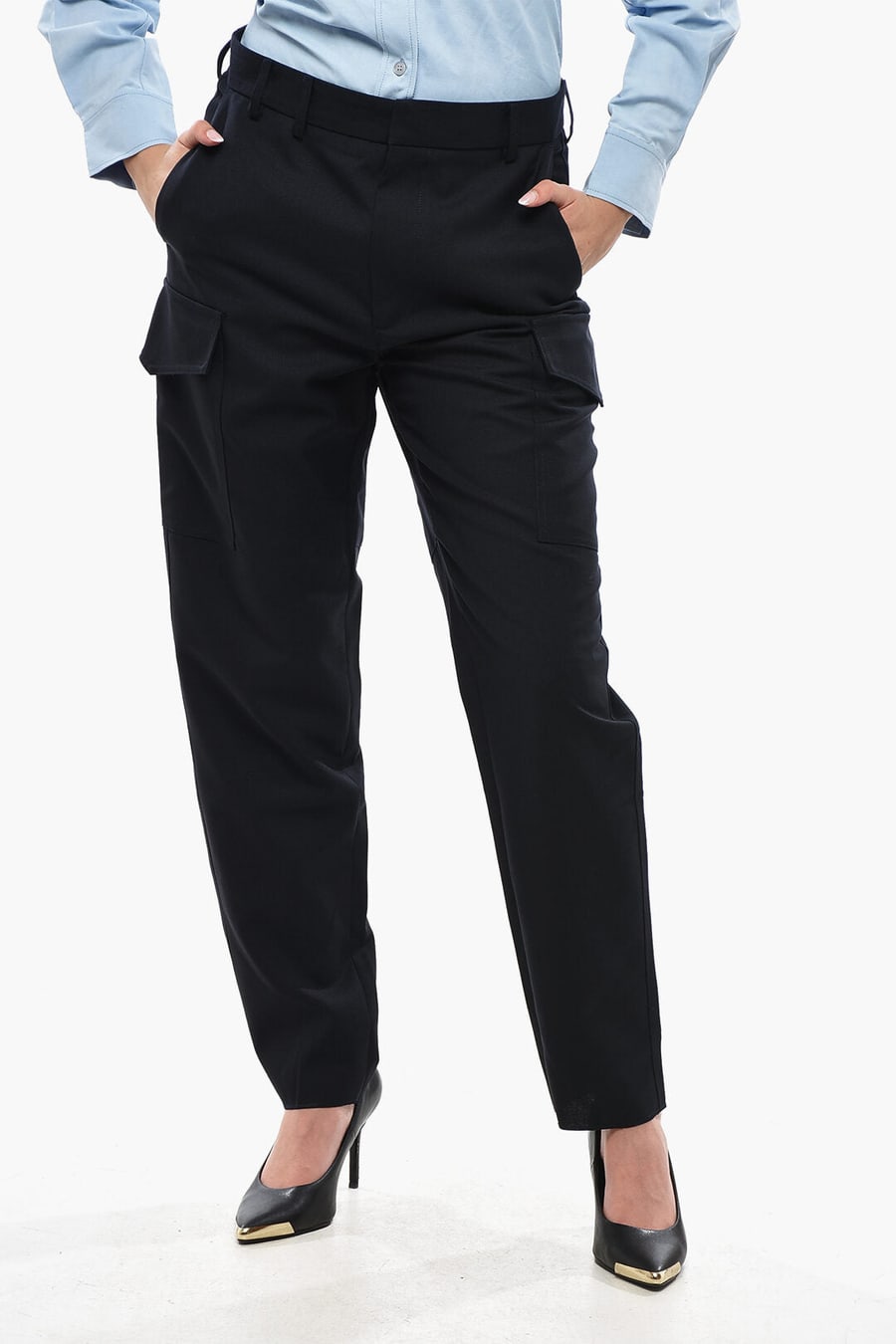 Stella McCartney 2405~High-Waisted Wool Cargo Trousers GERRIT