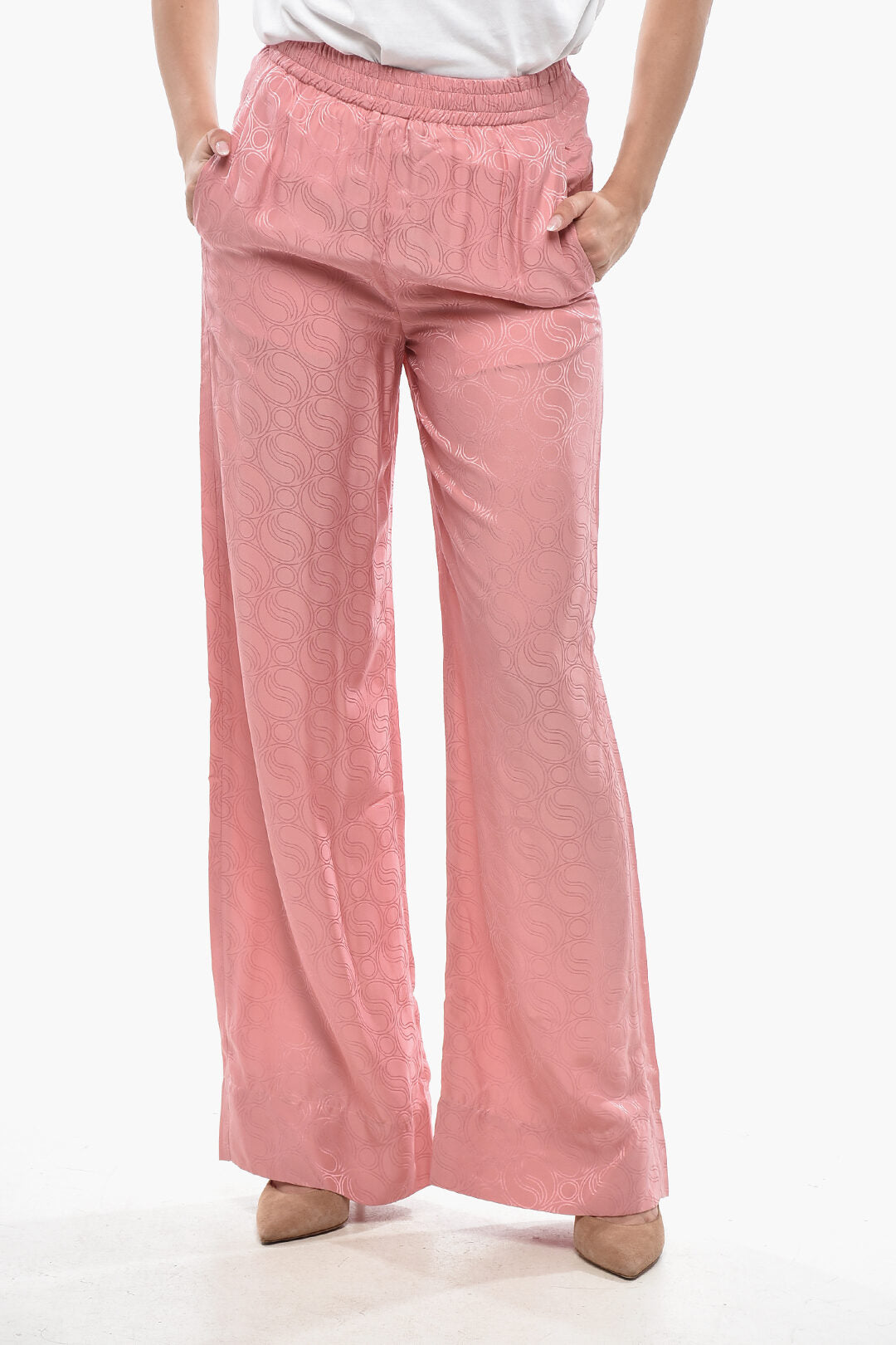 Stella McCartney 3050~Silk-Blend Jacquard Palazzo Trousers