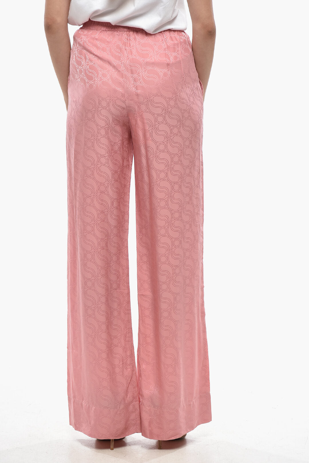 Stella McCartney 3050~Silk-Blend Jacquard Palazzo Trousers, view 2