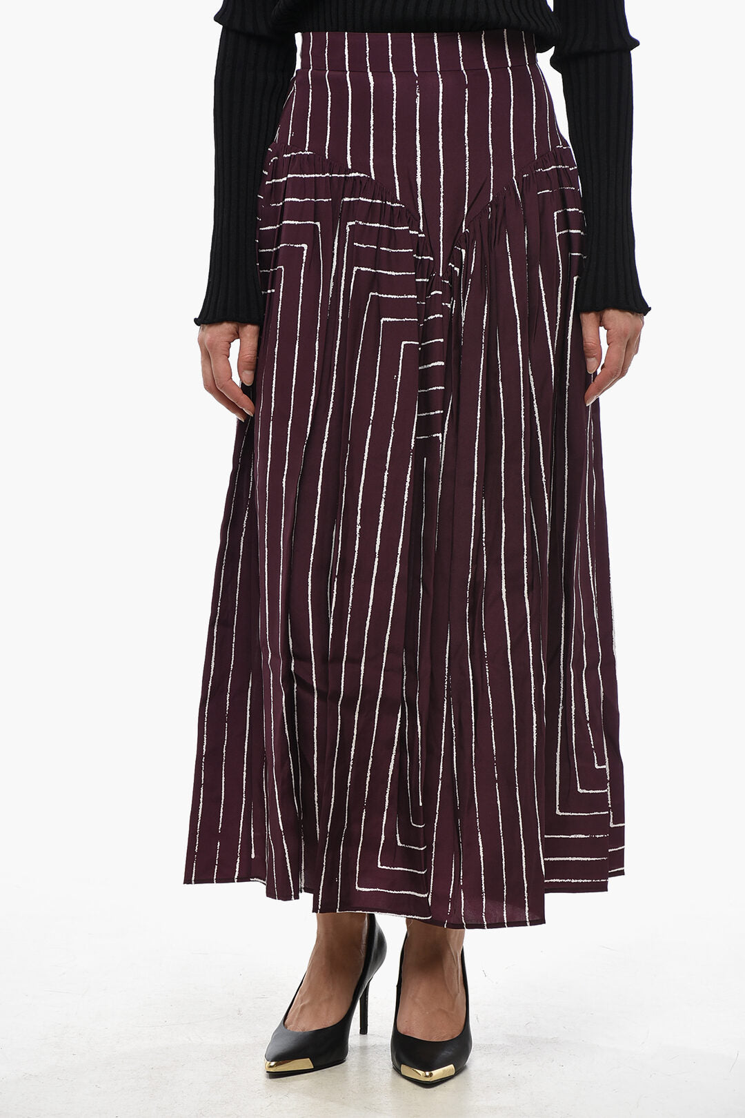 Stella McCartney 2550~Maxi Skirt SWEET HEART with Striped Print
