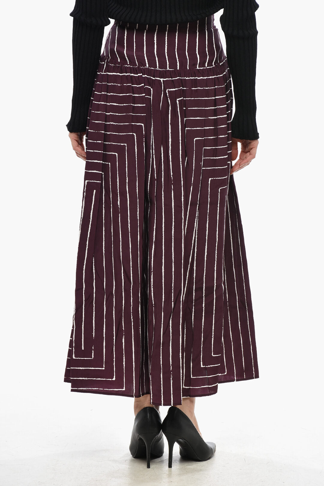 Stella McCartney 2550~Maxi Skirt SWEET HEART with Striped Print, view 2