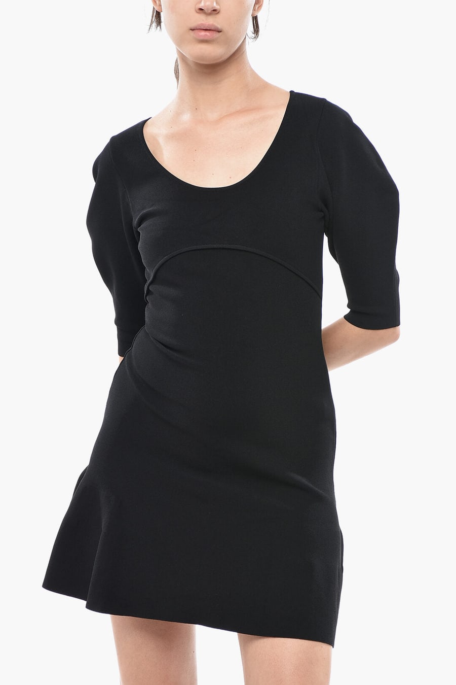 Stella McCartney 3500~Knit Mini Dress COMPACT with Flared Design, view 4