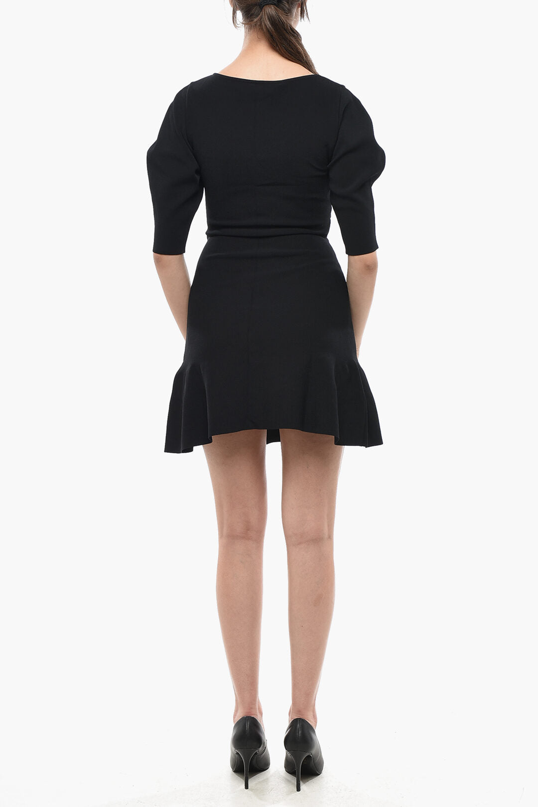 Stella McCartney 3500~Knit Mini Dress COMPACT with Flared Design, view 2