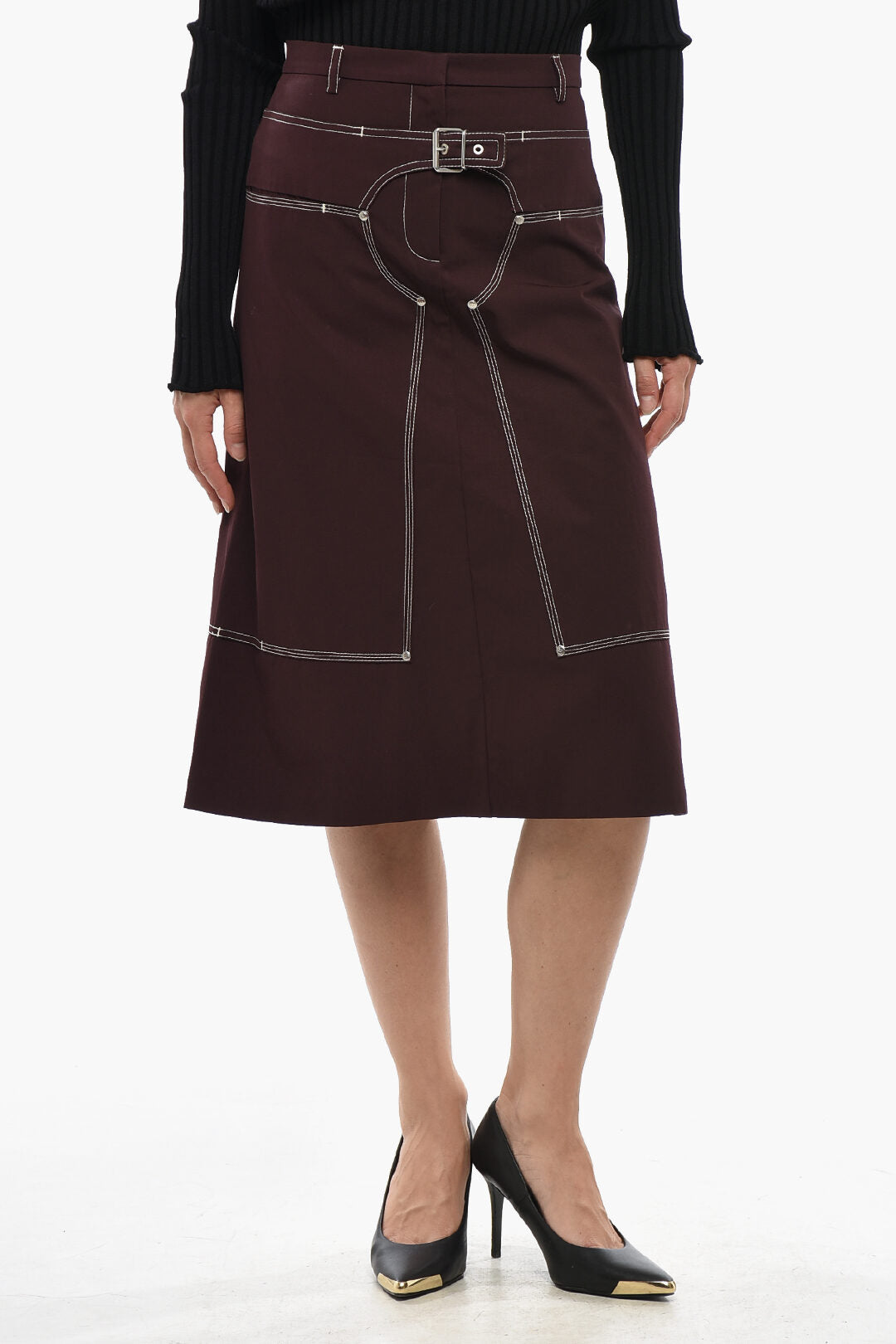 Stella McCartney 2900~Midi Skirt WORKWEAR with Exposed Seams