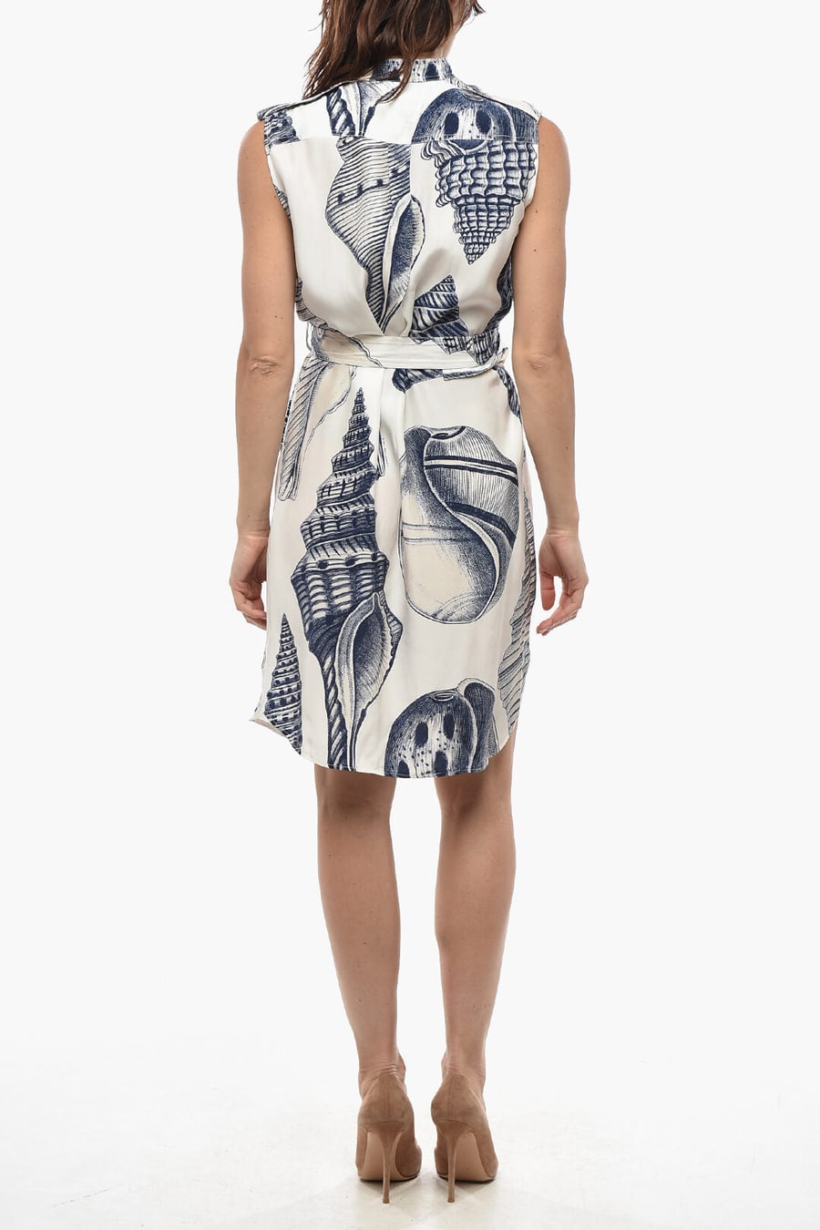 Stella McCartney 2405~Sleeveless ANDREA Silk Printed Dress with Belt, view 2