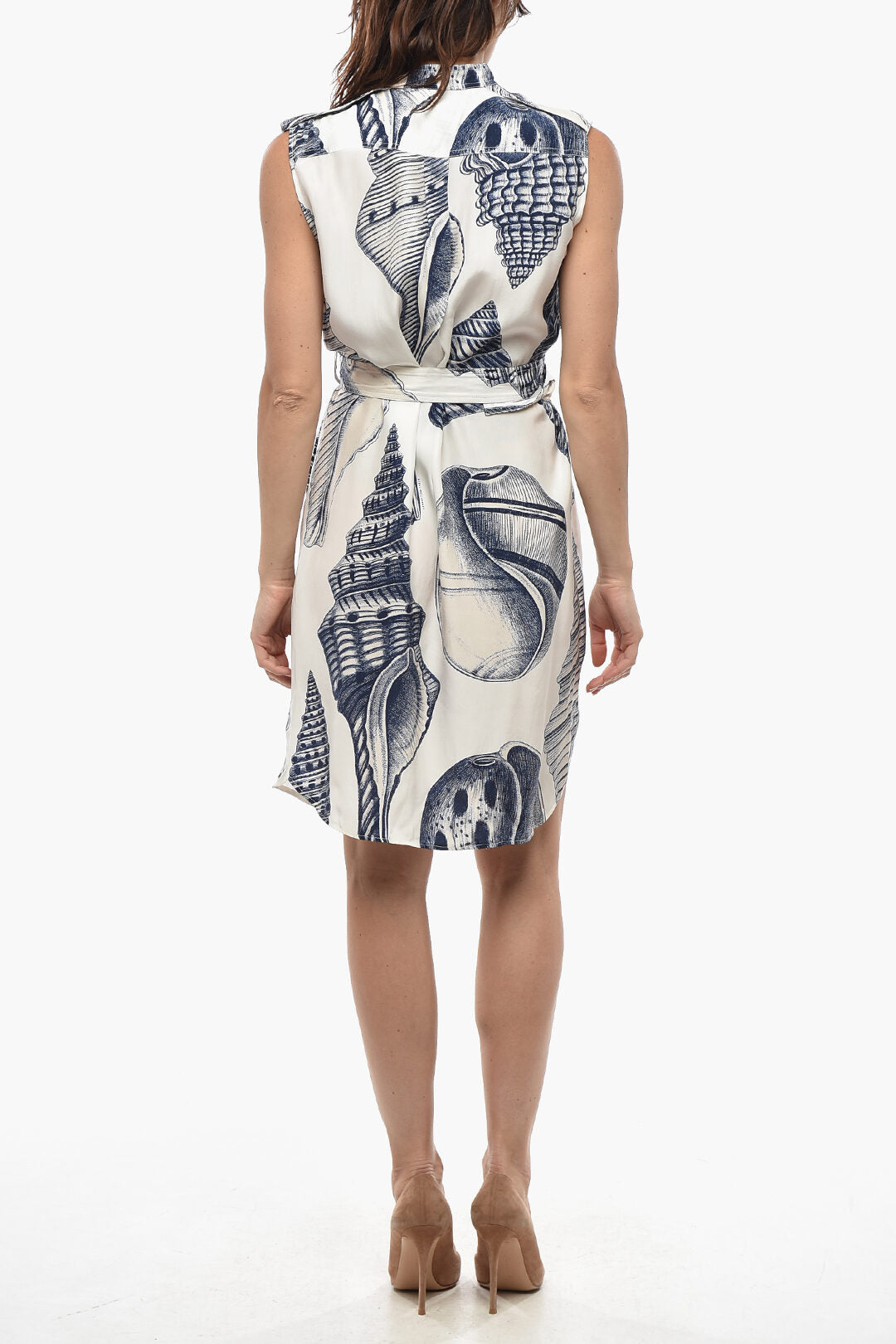 Stella McCartney 2405~Sleeveless ANDREA Silk Printed Dress with Belt, view 2