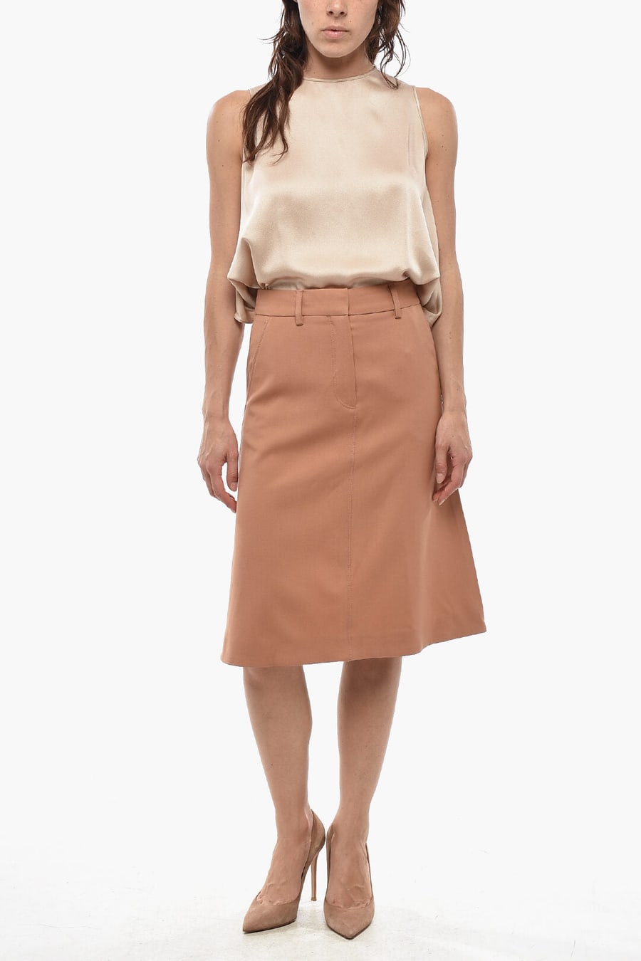 Stella McCartney 3050~Wool Flared Midi Skirt, view 3