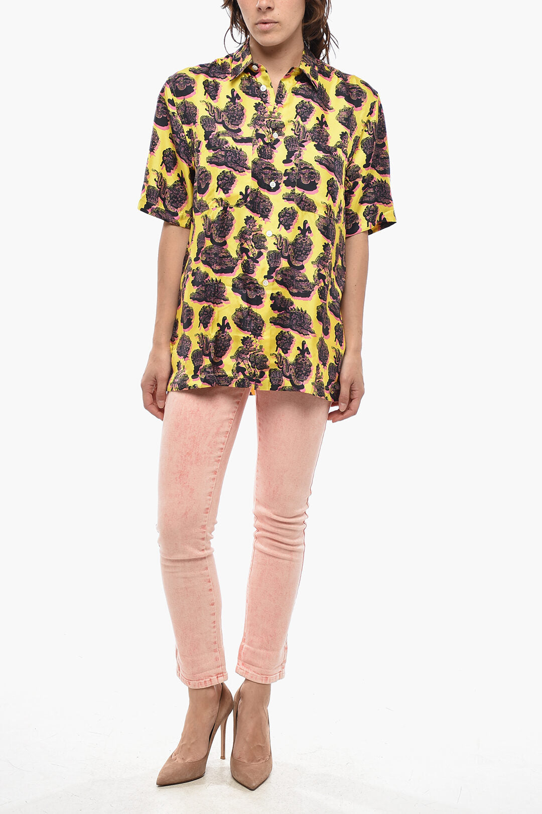 Stella McCartney 3000~Patterned Silk Shirt RICKY with Double Pocket, view 2