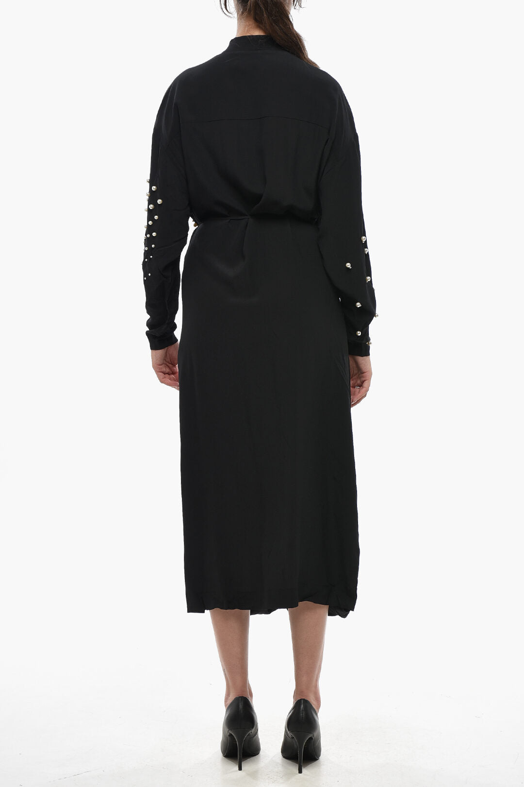 Stella McCartney 3500~Long-Sleeved Silk Dress With Bead Details