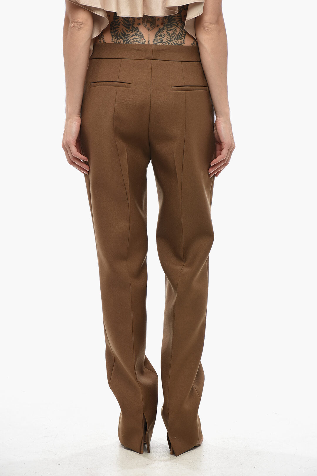 Jil Sander 2405~Slim Fit Wool Twill Trousers, view 2