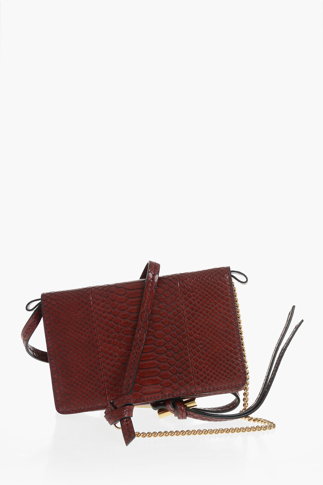 Stella McCartney 2550~Mini Shoulder Bag KNOTS&TIES with Snake-Effect Print