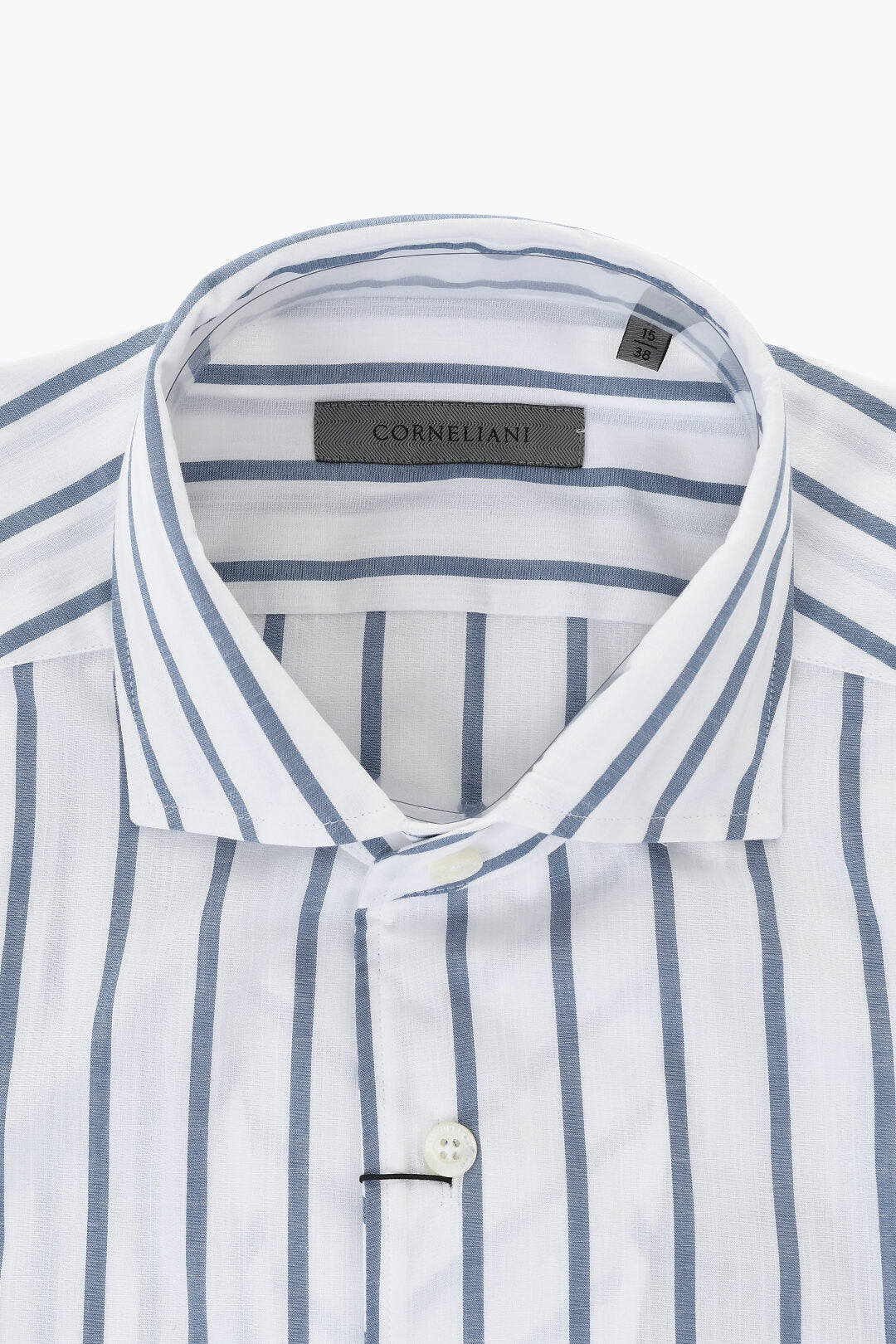 Corneliani 2405~Awning-Striped Shirt With French Collar, view 2