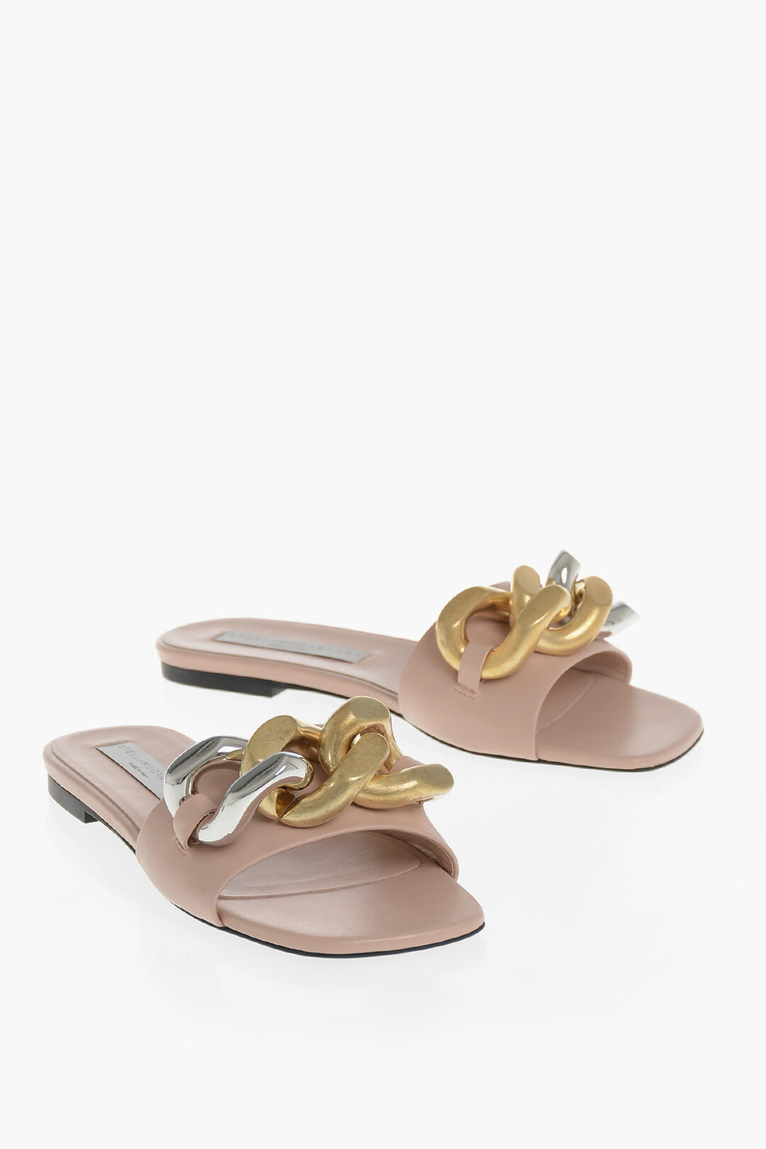 Stella McCartney 3050~Vegan Leather Sandals FALABELLA With Iconic Metal Detail