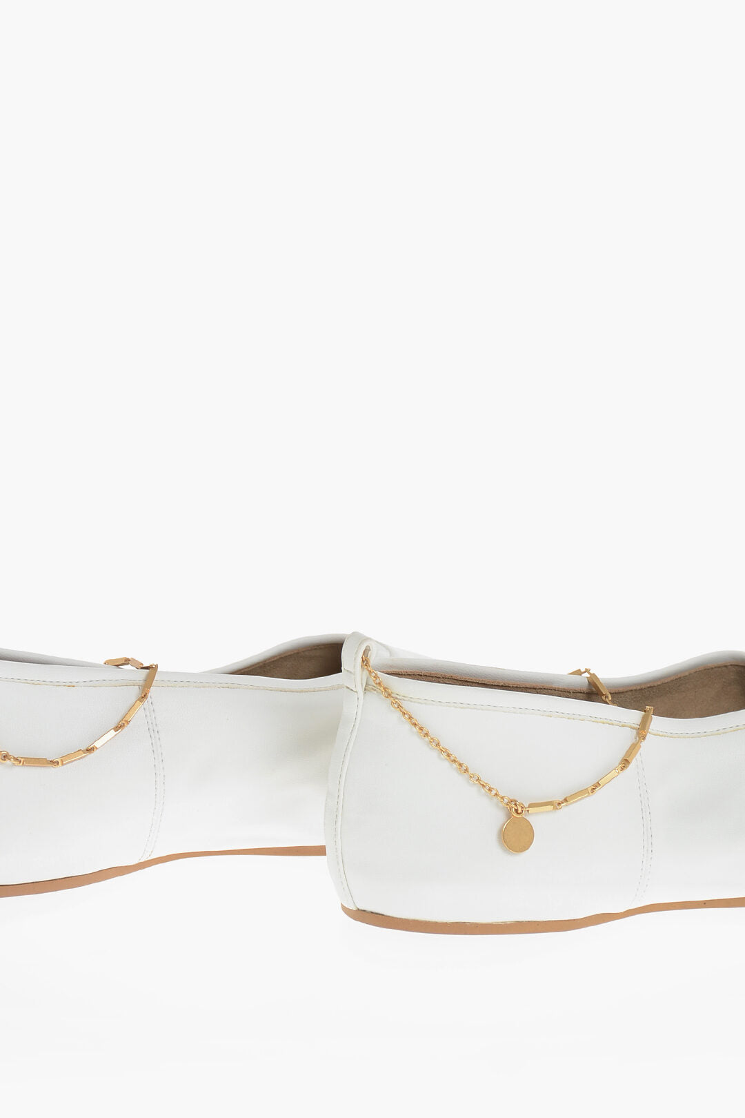 Stella McCartney 2405~Vegan Leather Pointed-Toe Ballet Flats with Removable Strap, view 2
