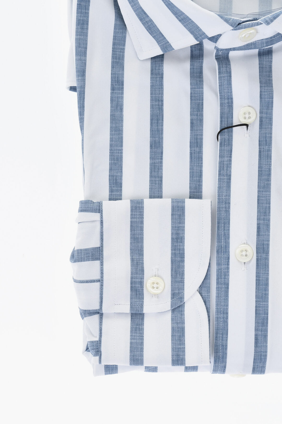 Corneliani 2405~Wrinkle-Free Striped Shirt in Stretch Fabric with French Collar, view 2