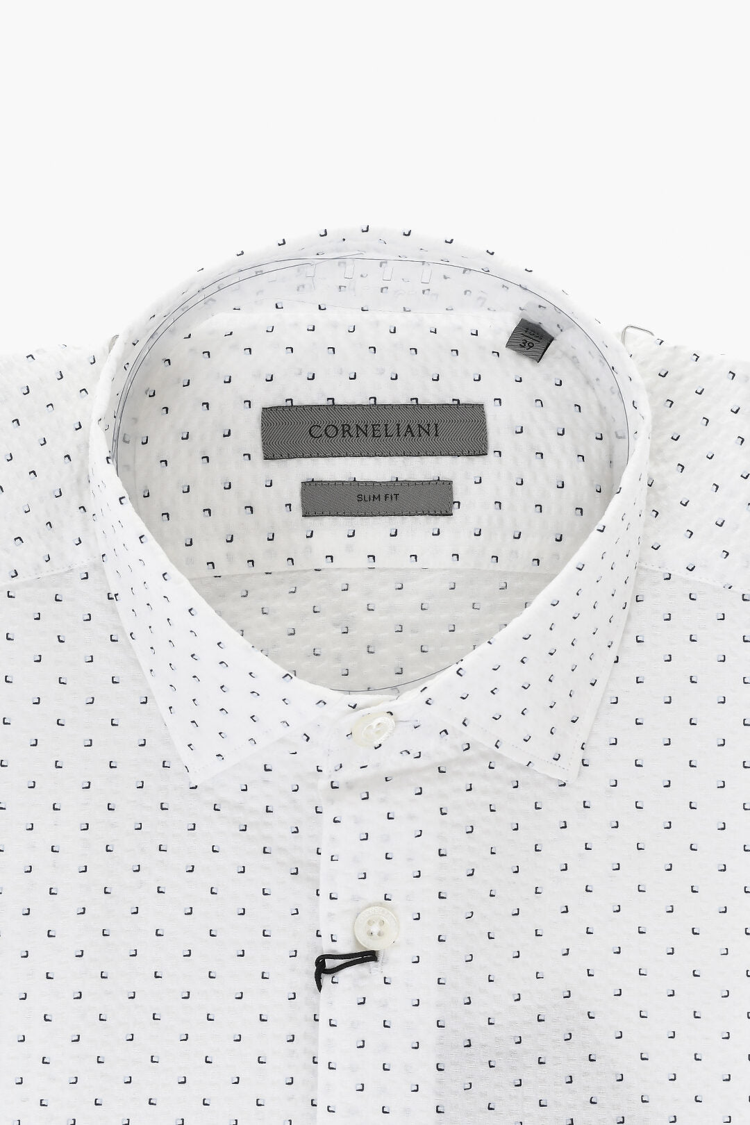 Corneliani 2405~Short-Sleeve Oxford Cotton Shirt, view 2