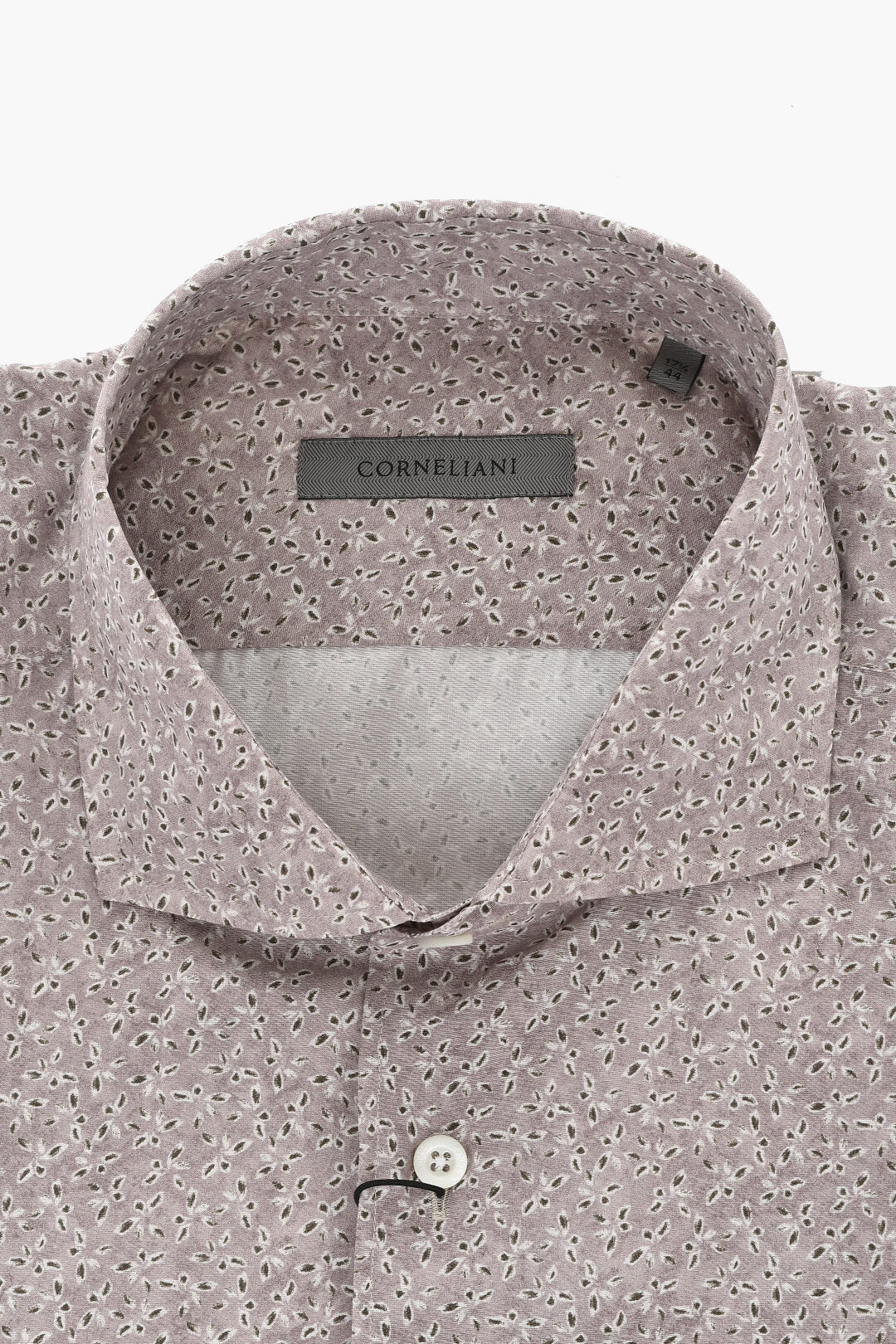 Corneliani 3050~Patterned Silk-Blend Shirt With French Collar, view 2