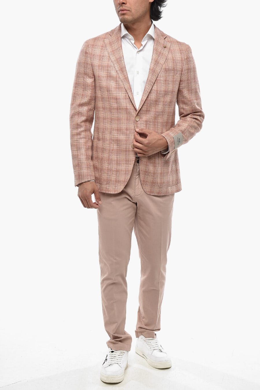 Corneliani 3050~CC COLLECTION Silk and Virgin Wool Jacket with Patch Pockets, view 4