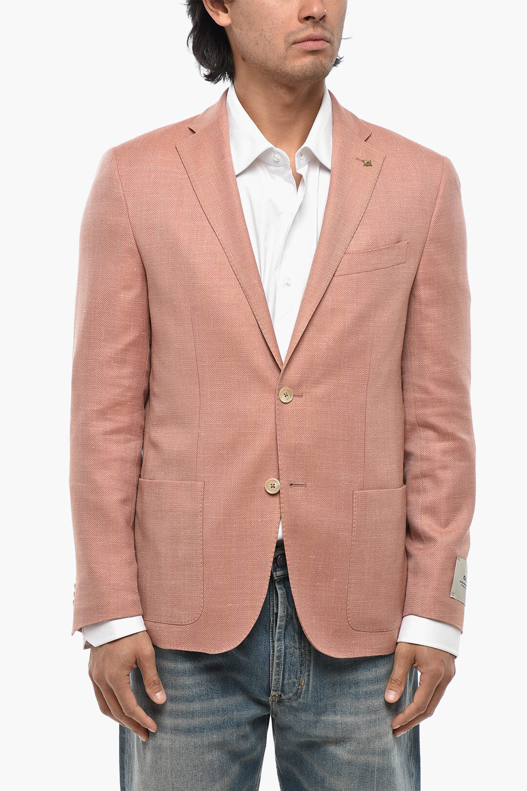 Corneliani 3050~CC COLLECTION Virgin Wool-Blend Blazer with Classic Lapel
