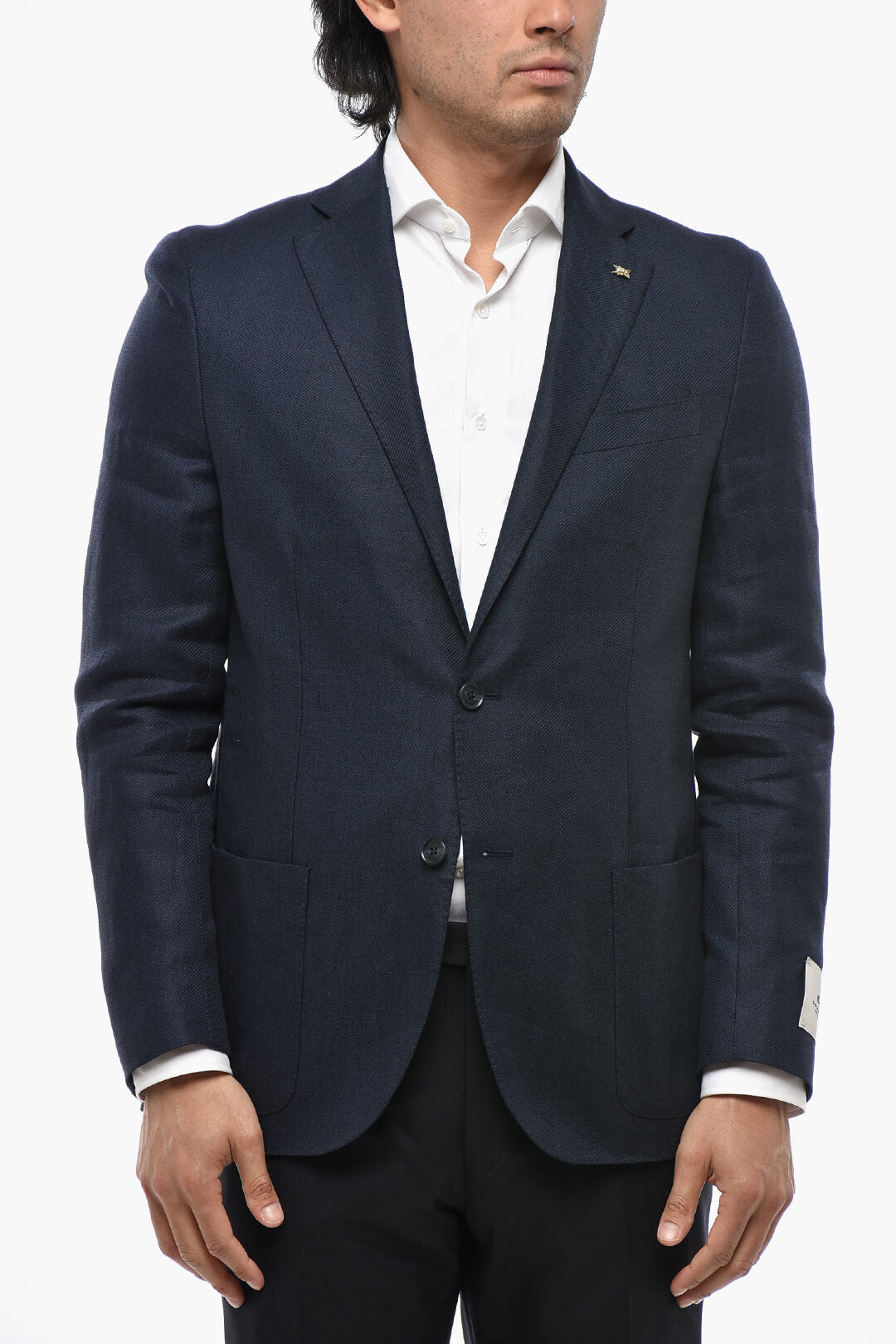 Corneliani 2405~CC COLLECTION Linen-Blend 2-Button Jacket with Classic Lapel