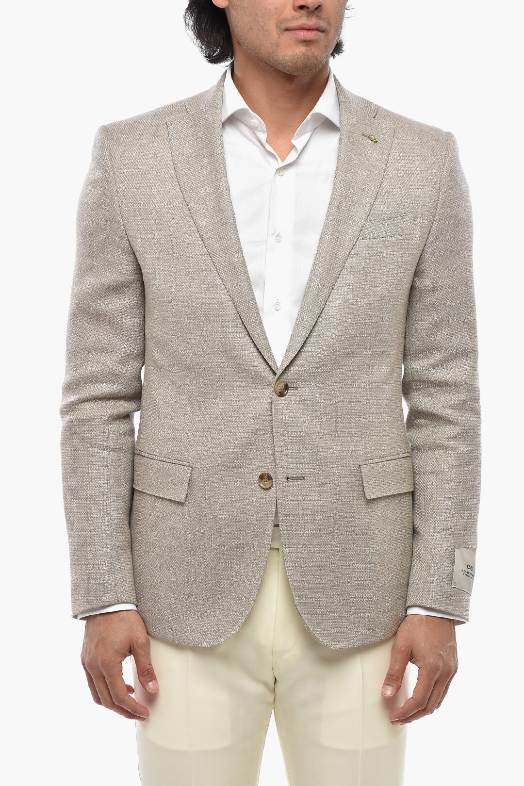 Corneliani 2500~CC COLLECTION Linen-Blend Jacket with Flap Pockets