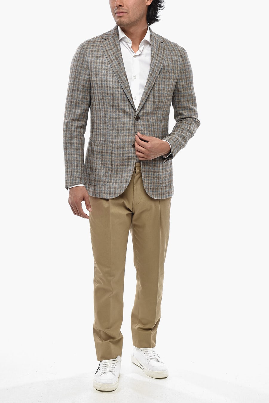 Corneliani 2500~Half-Lined Blazer GATE With Gingham Pattern, view 4