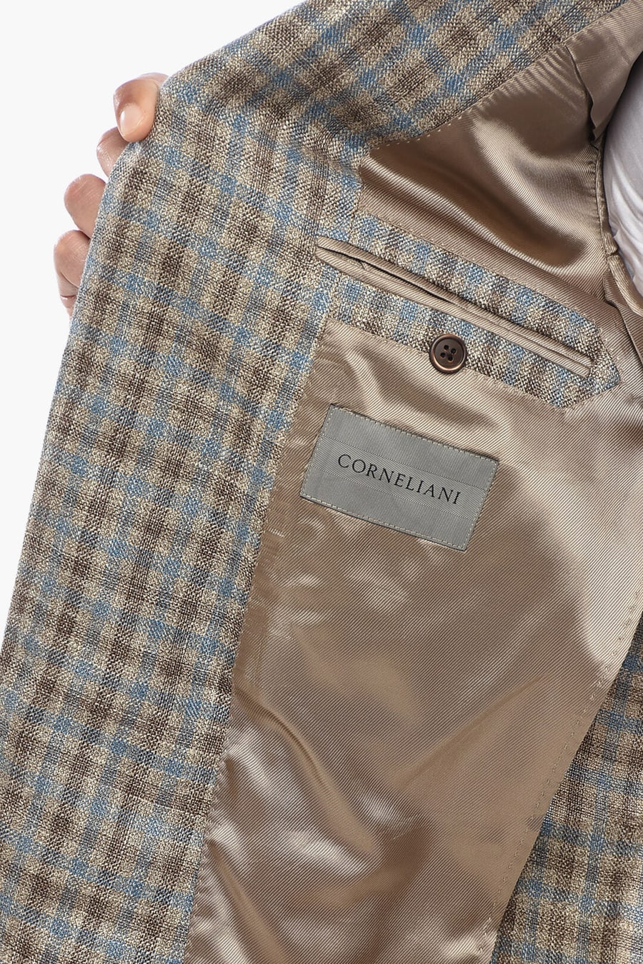 Corneliani 2500~Half-Lined Blazer GATE With Gingham Pattern, view 5