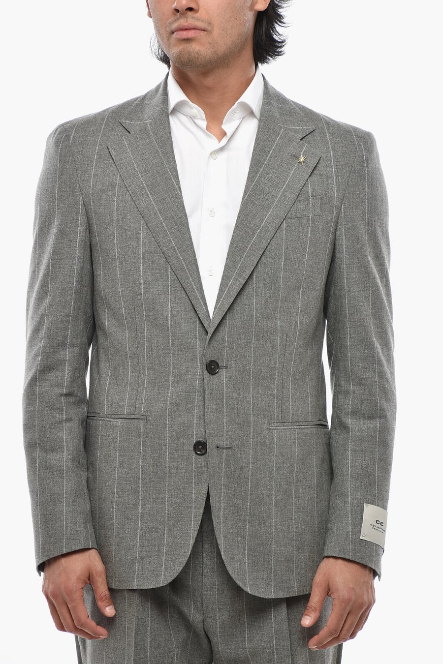 Corneliani 2470~CC COLLECTION Two-Button Pinstripe Suit With Classic Notch Lapel And Double Side Vents, view 2