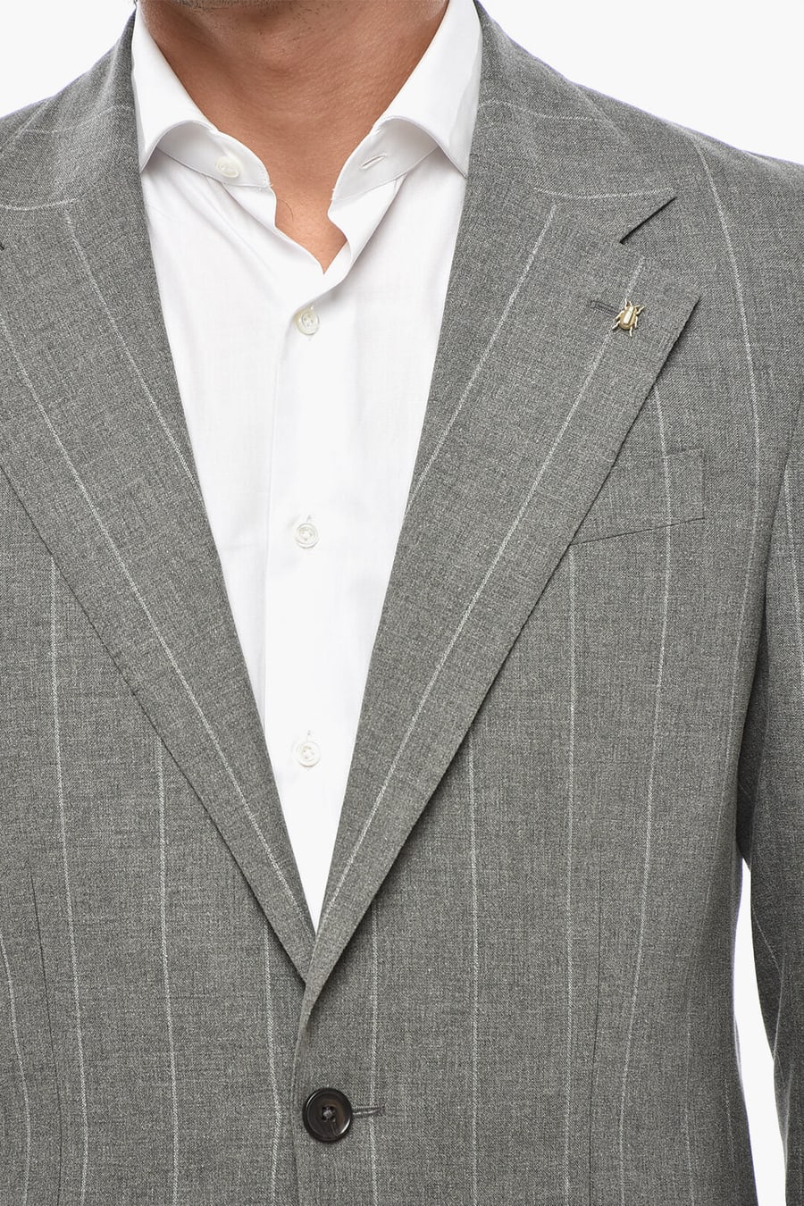 Corneliani 2470~CC COLLECTION Two-Button Pinstripe Suit With Classic Notch Lapel And Double Side Vents, view 3