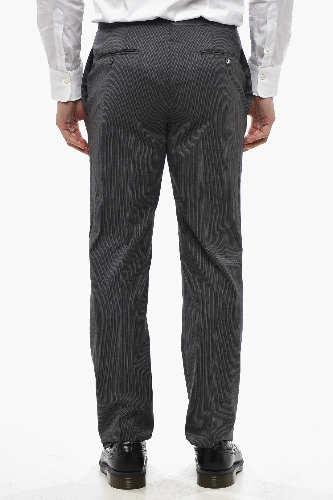 Corneliani 2470~Virgin-Wool Pinstriped Trousers CERIMONIA ACADEMY, view 2