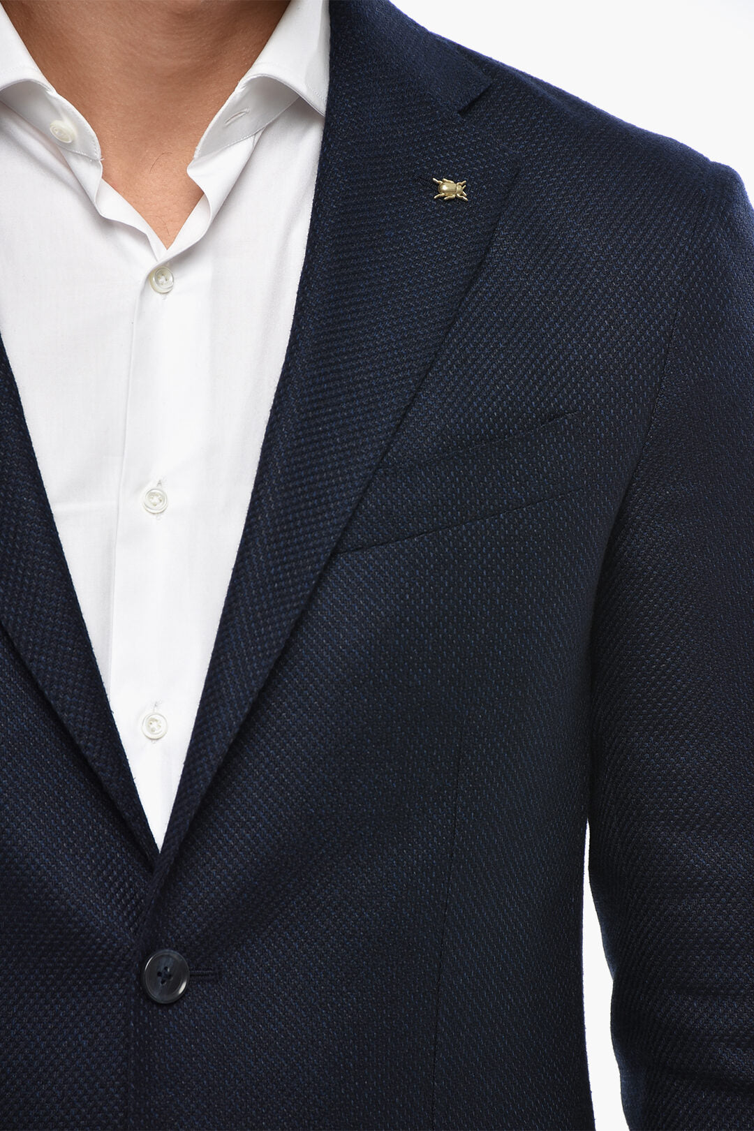 Corneliani 2405~CC COLLECTION Solid-Color 2-Button Jacket With Patch Pockets, view 2
