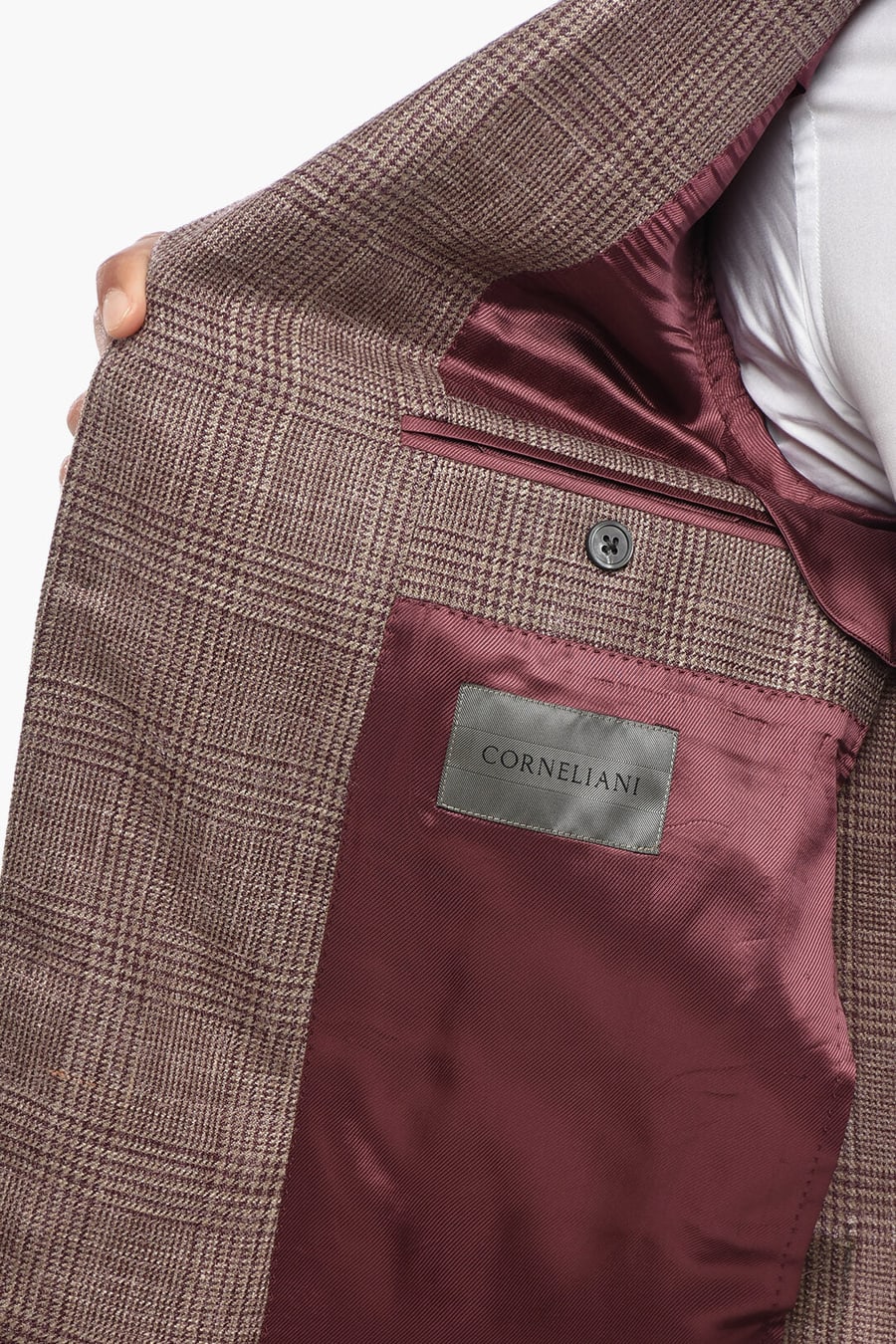 Corneliani 2405~Semi-lined Blazer GATE with District Check Pattern, view 3