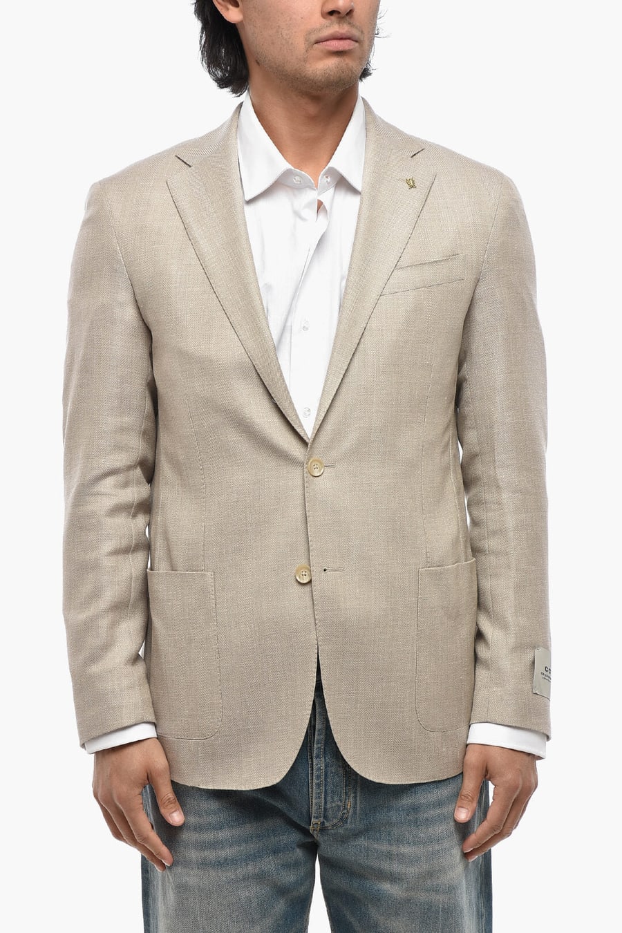 Corneliani 2500~CC COLLECTION Virgin Wool Blend Blazer With Patch Pockets
