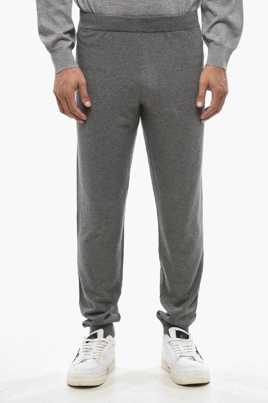 Corneliani 2470~Solid Cotton-Cashmere Joggers With Cuffs