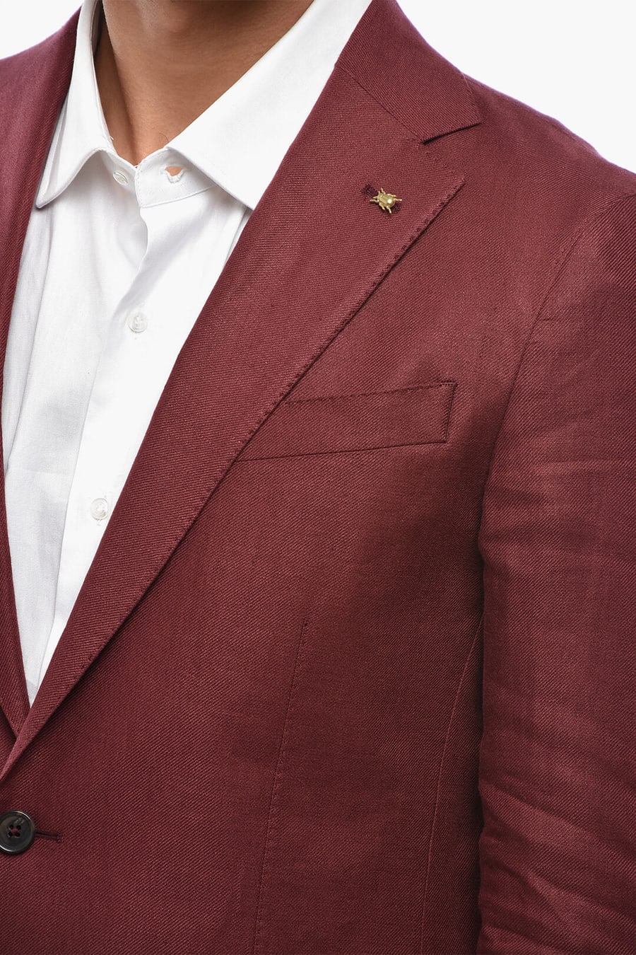 Corneliani 2900~CC COLLECTION Two-Button Linen Blazer, view 3