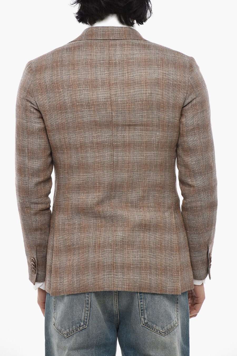 Corneliani 2500~CC COLLECTION Linen-Blend Blazer with Patch Pockets, view 2