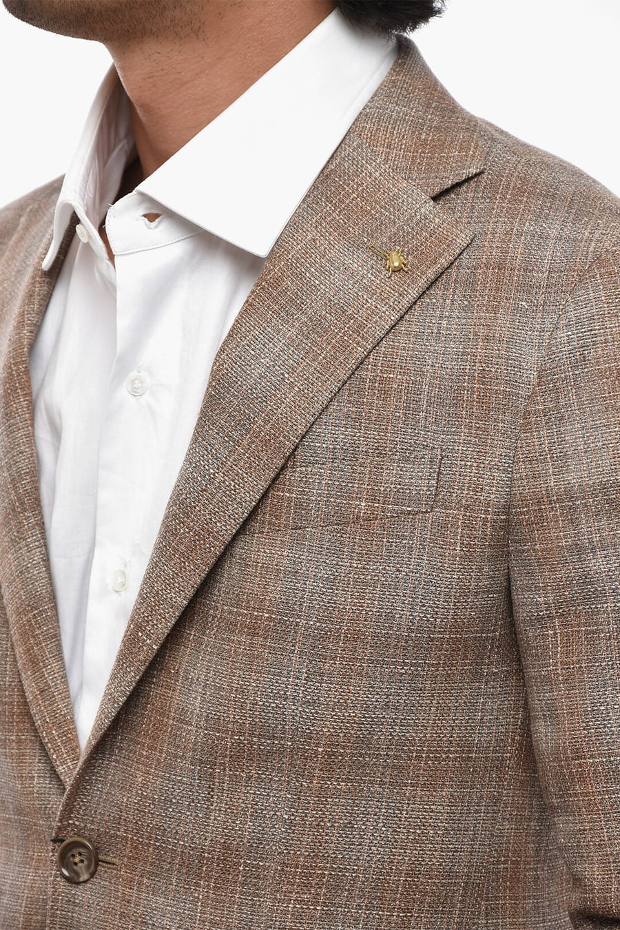 Corneliani 2500~CC COLLECTION Linen-Blend Blazer with Patch Pockets, view 3