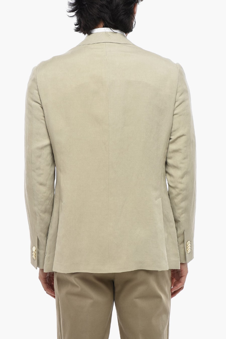 Corneliani 2500~Semi-lined Linen-Blend Blazer with Patch Pockets, view 2