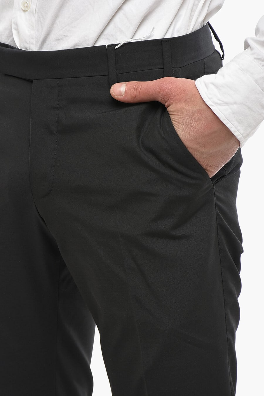 Corneliani 3500~CC COLLECTION Virgin Wool-Blend Straight-Leg Pants RESET, view 3