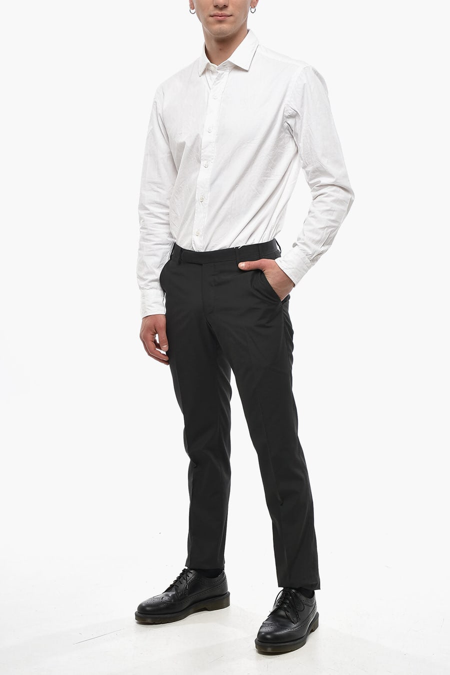 Corneliani 3500~CC COLLECTION Virgin Wool-Blend Straight-Leg Pants RESET, view 4